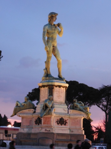 A copy of Michelangelo's David in Piazzale Michelangelo. Photographs of the actual David are not permitted!